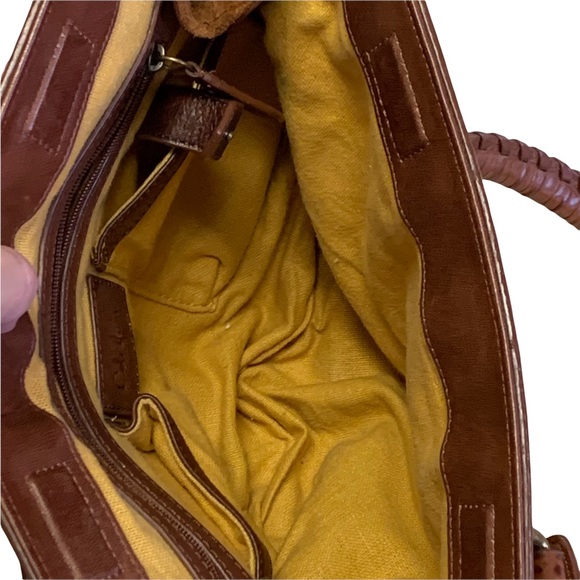 Cole Haan Baguette Brown Suede Leather Trim Handbag - Picture 6 of 10